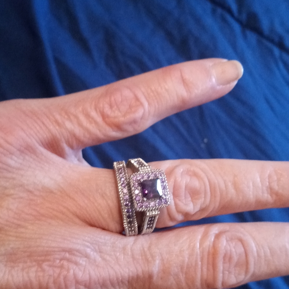 amethyst wedding set
